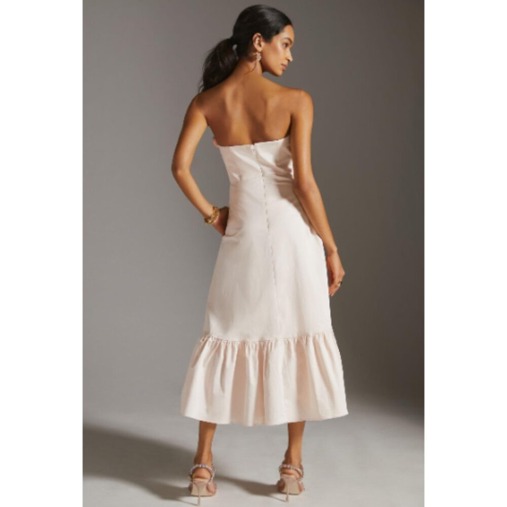 NWT Anthropologie Hutch Floral Hem Rosette Applique Maxi Dress 10 - Picture 7 of 8